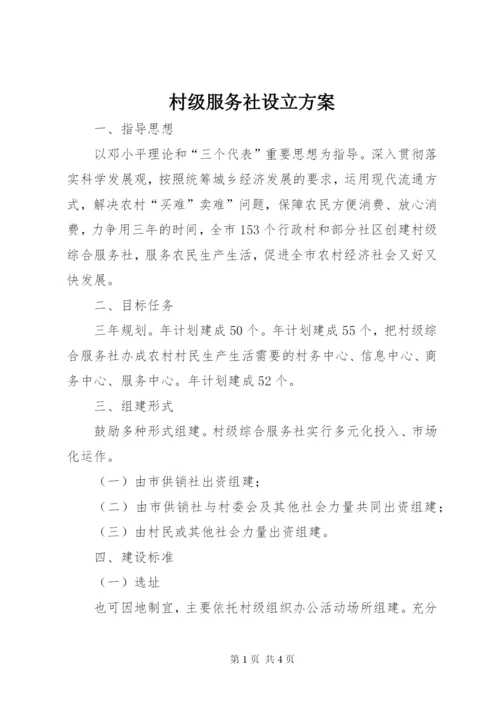 村级服务社设立方案.docx