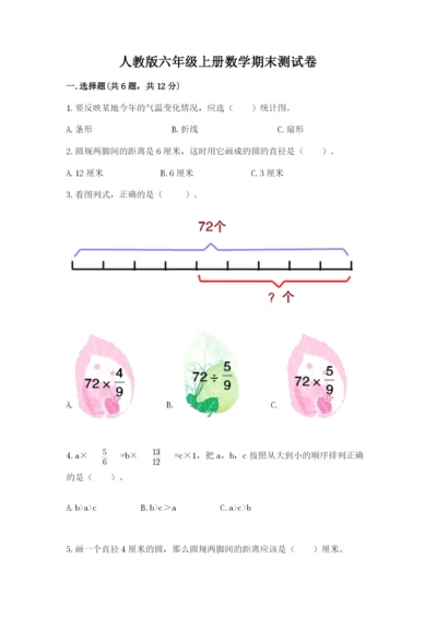 人教版六年级上册数学期末测试卷及一套参考答案.docx