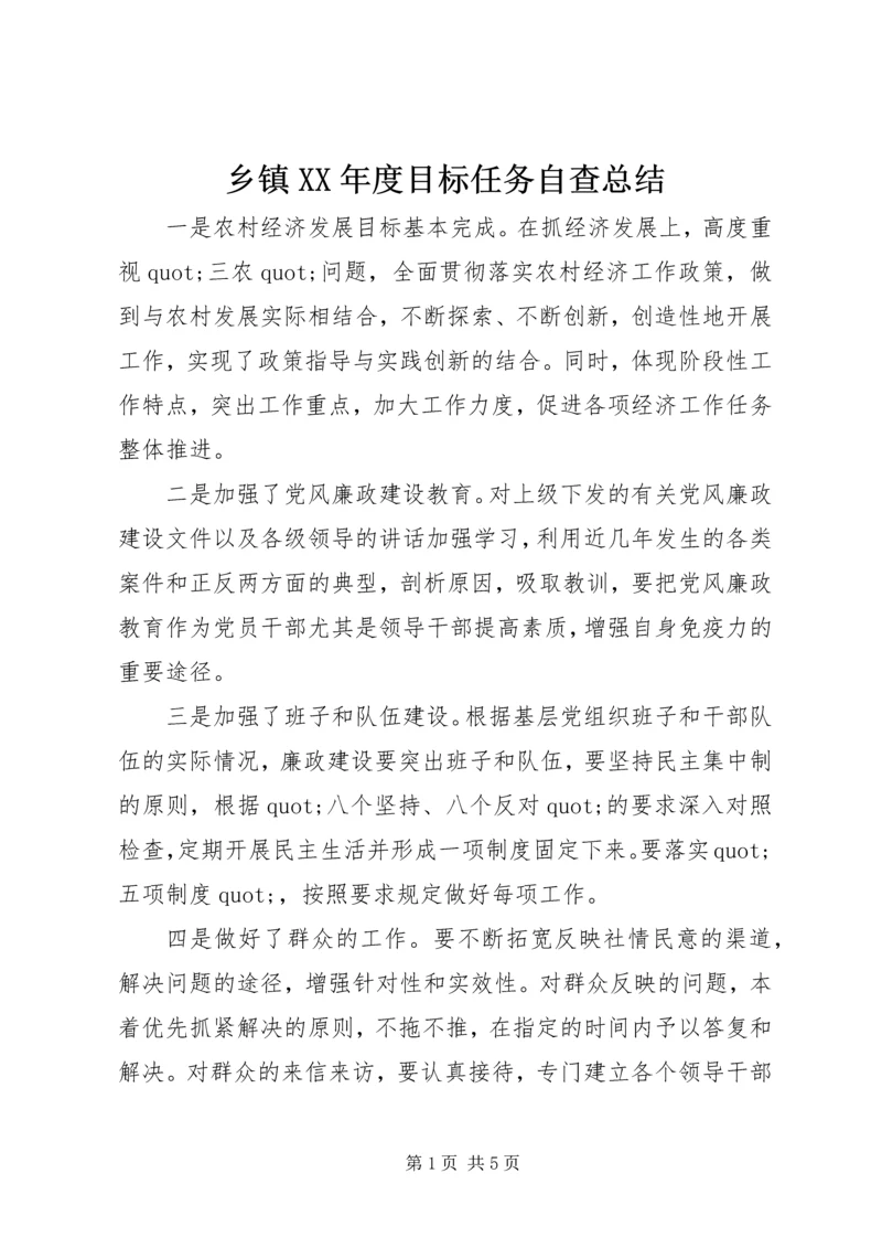 乡镇某年度目标任务自查总结.docx