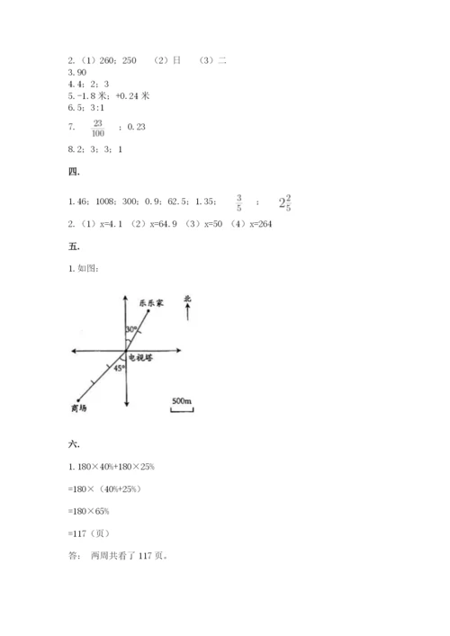 小学六年级数学毕业试题一套.docx