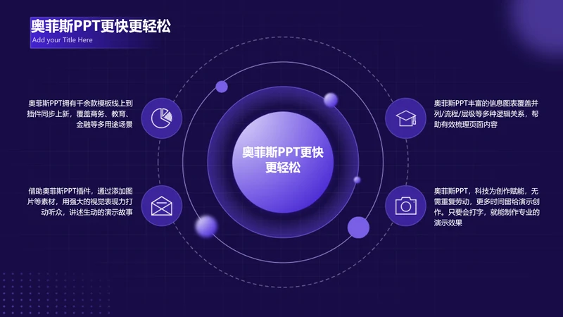 简约风并列关系4项PPT图文页