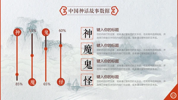 创意中国风神话故事通用PPT模板