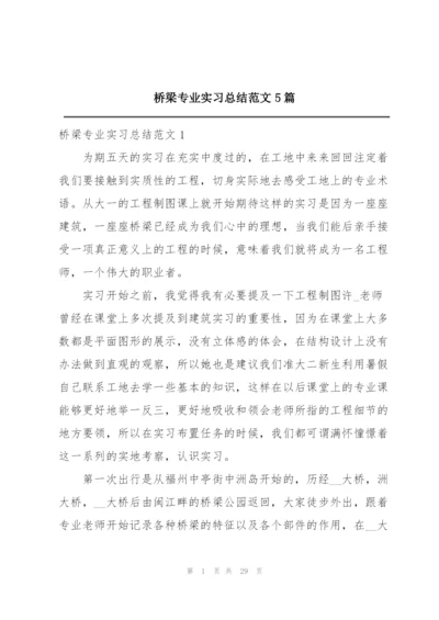 桥梁专业实习总结范文5篇.docx