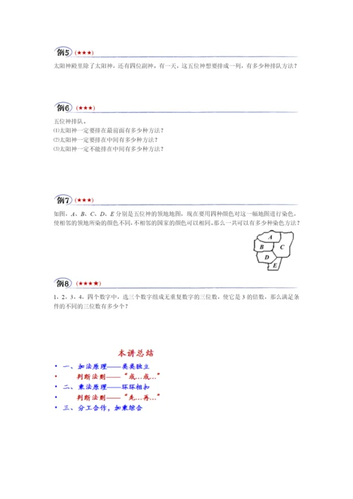 奥数计数专题加法原理和乘法原理.docx