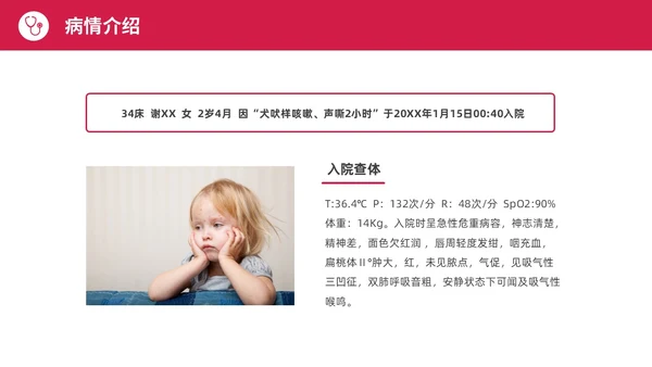 红色水彩简约商务急性咽喉护理查房培训PPT课件
