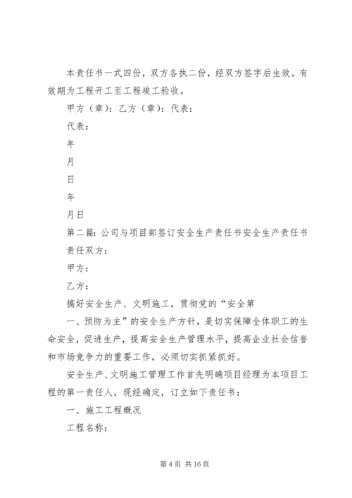 公司与项目部签订的安全生产责任书 (5).docx