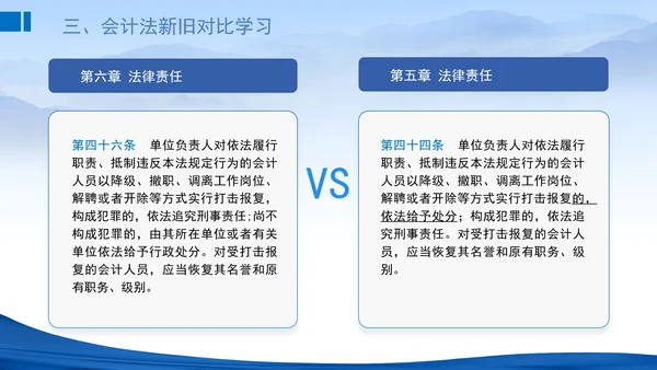 2024新修订中华人民共和国会计法新旧对比学习解读PPT