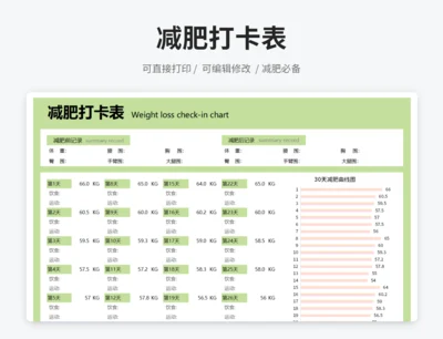 减肥打卡表