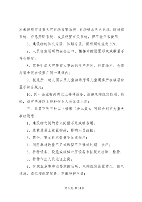 公司一般安全环保事故隐患判定标准.docx