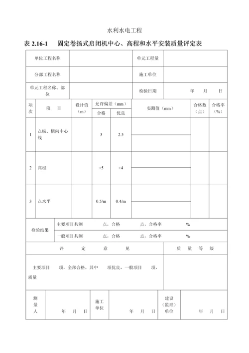 固定卷扬式启闭机安装单元工程质量评定表-doc.docx