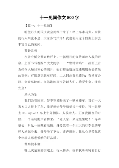 十一见闻作文800字.docx