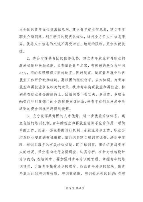 关于农村青年创就业和再就业问题的思考 (9).docx