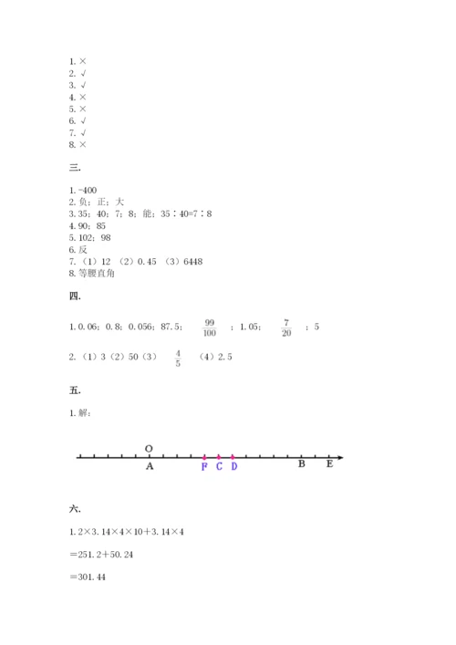 青岛版六年级数学下学期期末测试题含答案（综合题）.docx