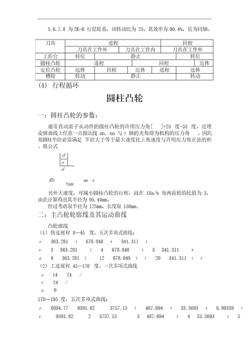 四工位专用机床传动机构设计