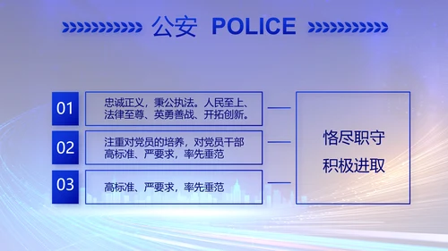 蓝色大气警察公安工作汇报总结PPT动态模板
