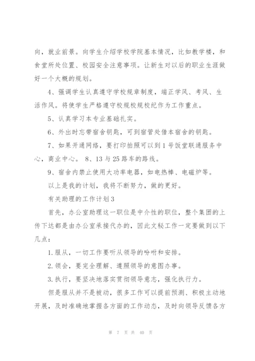 有关助理的工作计划10篇.docx