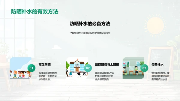 小暑期间的健康讲座PPT模板