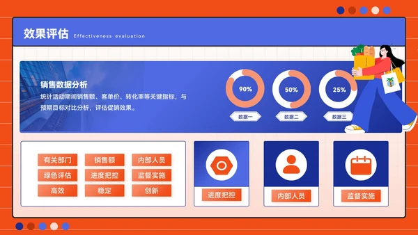 橙蓝色潮流风开业庆典促销活动方案