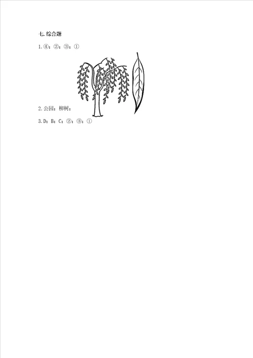 教科版科学一年级上册第一单元植物测试卷完整版