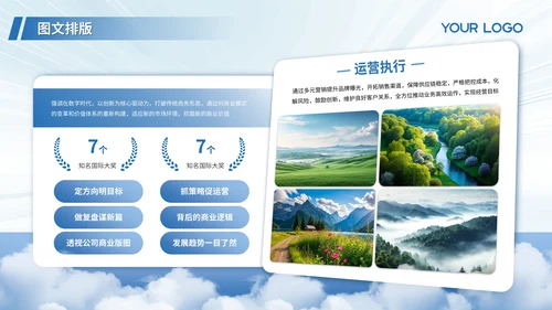蓝色简约风图文排版PPT版式合集
