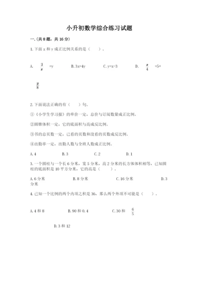 小升初数学综合练习试题标准卷.docx