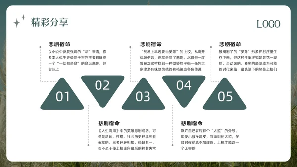 绿色简约人生海海PPT模板宣传PPT动态PPT读书分享