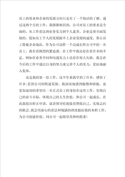 员工试用期述职报告优秀例文精选