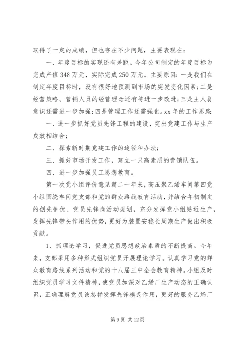 第一次党小组评价意见.docx