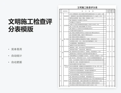 文明施工检查评分表模版