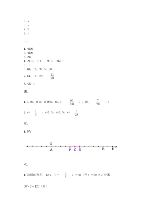 苏教版数学六年级下册试题期末模拟检测卷附参考答案（满分必刷）.docx