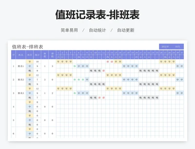 值班记录表-排班表