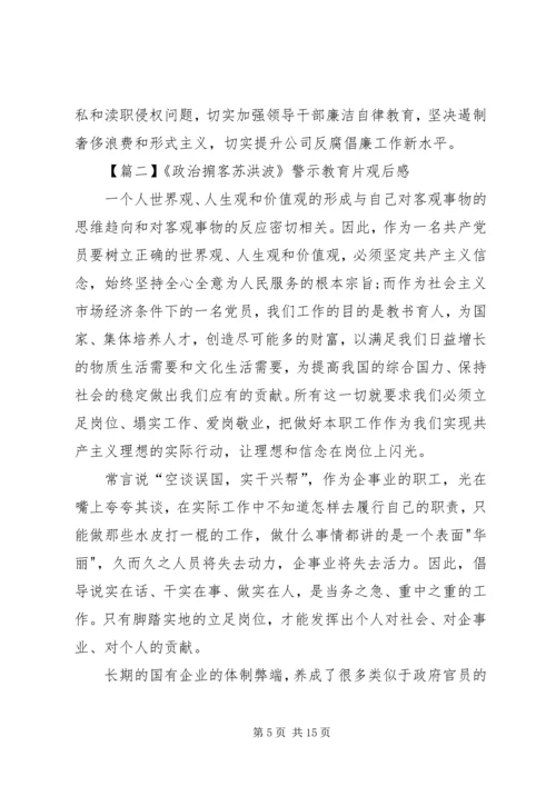 关于《政治掮客苏洪波》警示教育片观后感多篇.docx