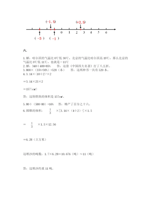 人教版六年级数学下学期期末测试题带答案.docx