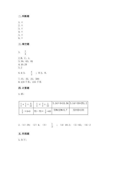 六年级数学上册期末考试卷带答案下载.docx