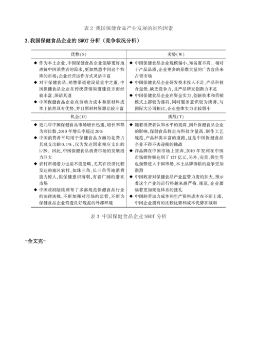 中国保健食品产业发展存在的问题和影响因素.docx