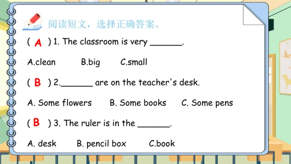 Unit 1 My classroom 复习课件（单词+句型+语法+语音+阅读指导）（共95张PPT