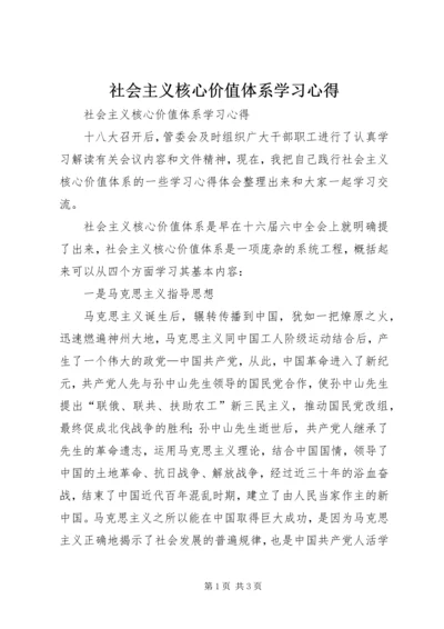 社会主义核心价值体系学习心得 (2).docx