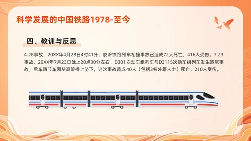 橙色国潮科学发展的中国铁路PPT模板宣传PPT动态PPT