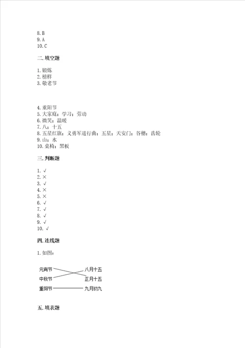 2022二年级上册道德与法治 期末测试卷含答案达标题