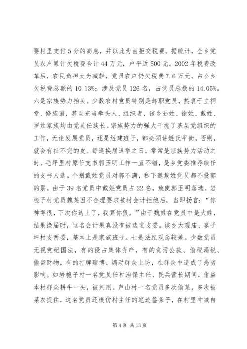 对X乡党员队伍状况的调查与思考 (4).docx
