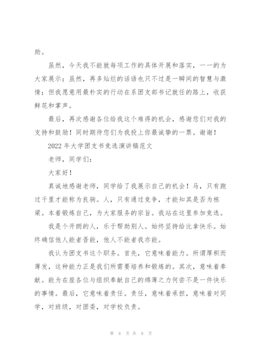 2022年大学团支书竞选演讲稿范文.docx