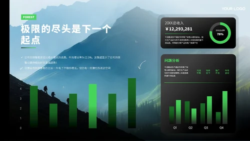 绿色商务风户外发布会ppt模板