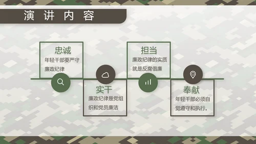 迷彩风部队连长述职报告PPT动态模板