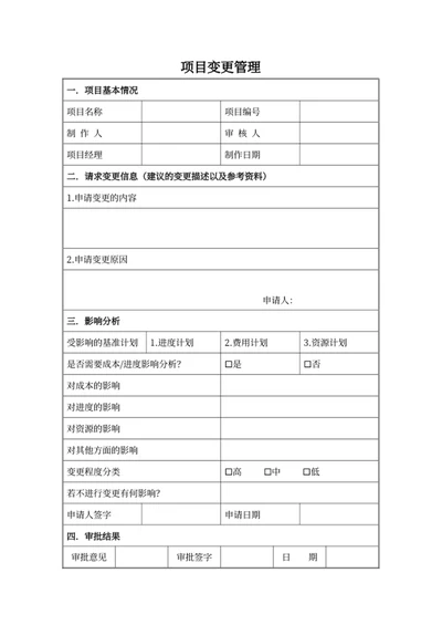 项目变更管理