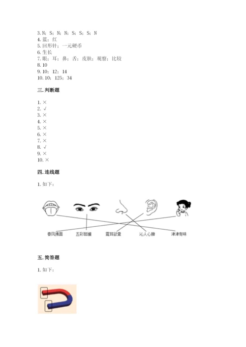 教科版二年级下册科学期末测试卷及参考答案1套.docx