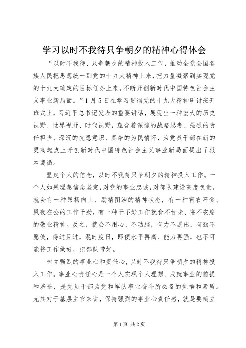 学习以时不我待只争朝夕的精神心得体会 (2).docx