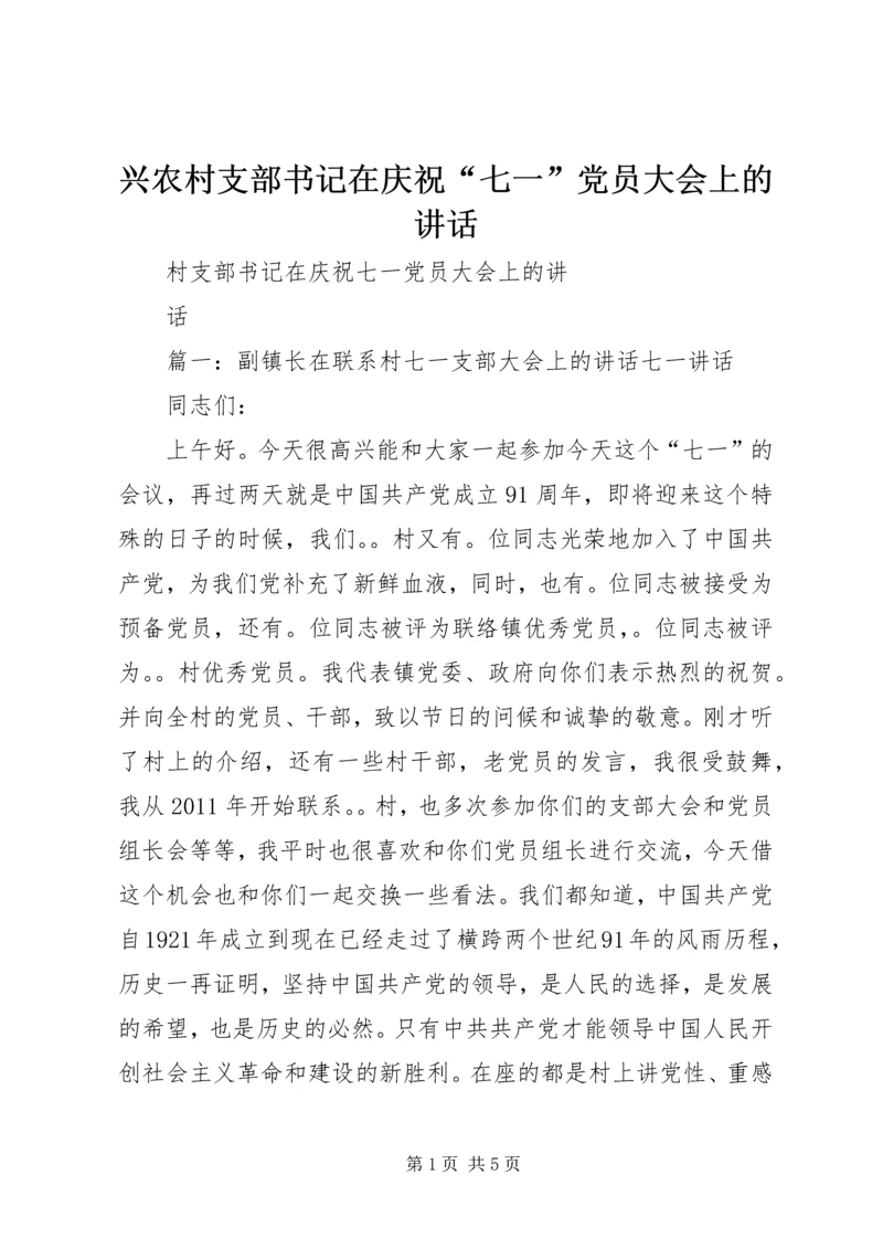 兴农村支部书记在庆祝“七一”党员大会上的讲话 (3).docx