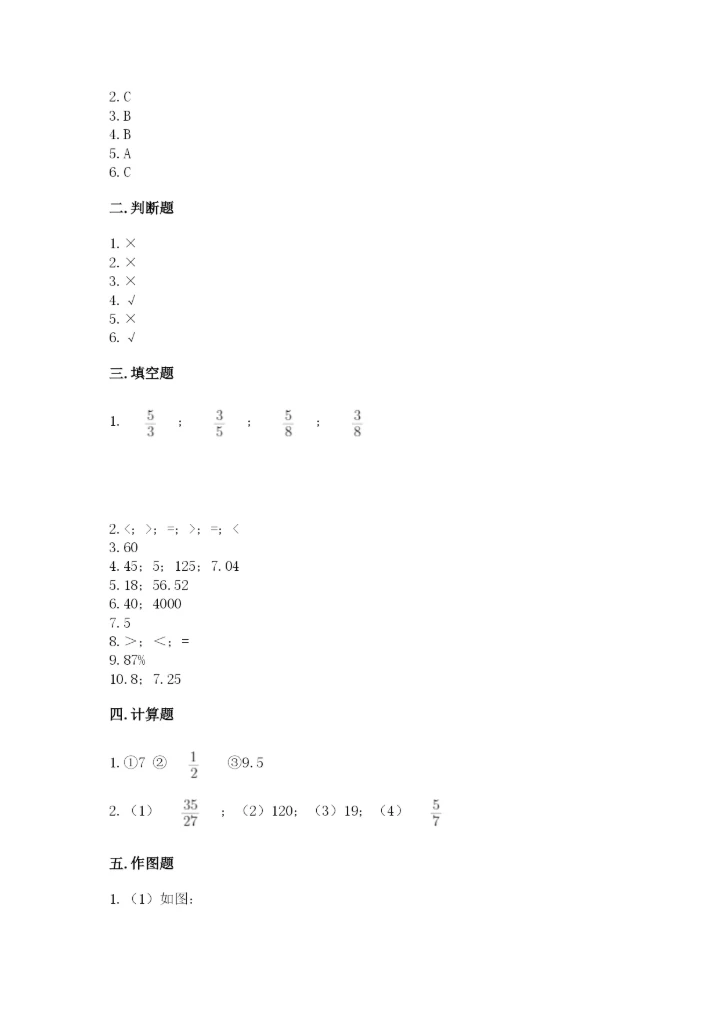2022六年级上册数学期末测试卷含答案【预热题】.docx