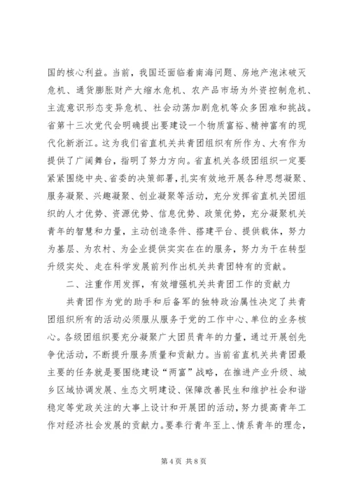 在共青团代表大会的讲话.docx