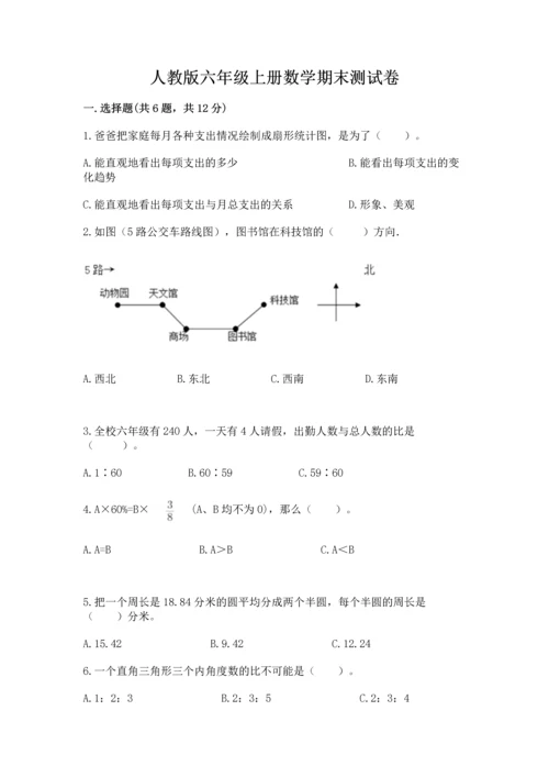 人教版六年级上册数学期末测试卷附参考答案（实用）.docx